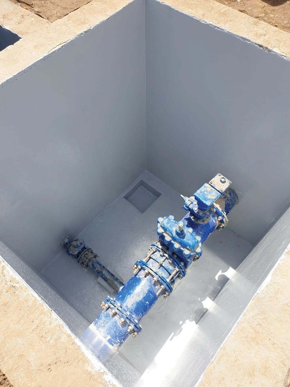 Valve arrangement installed inside a completed TSE network chamber at Kalba City